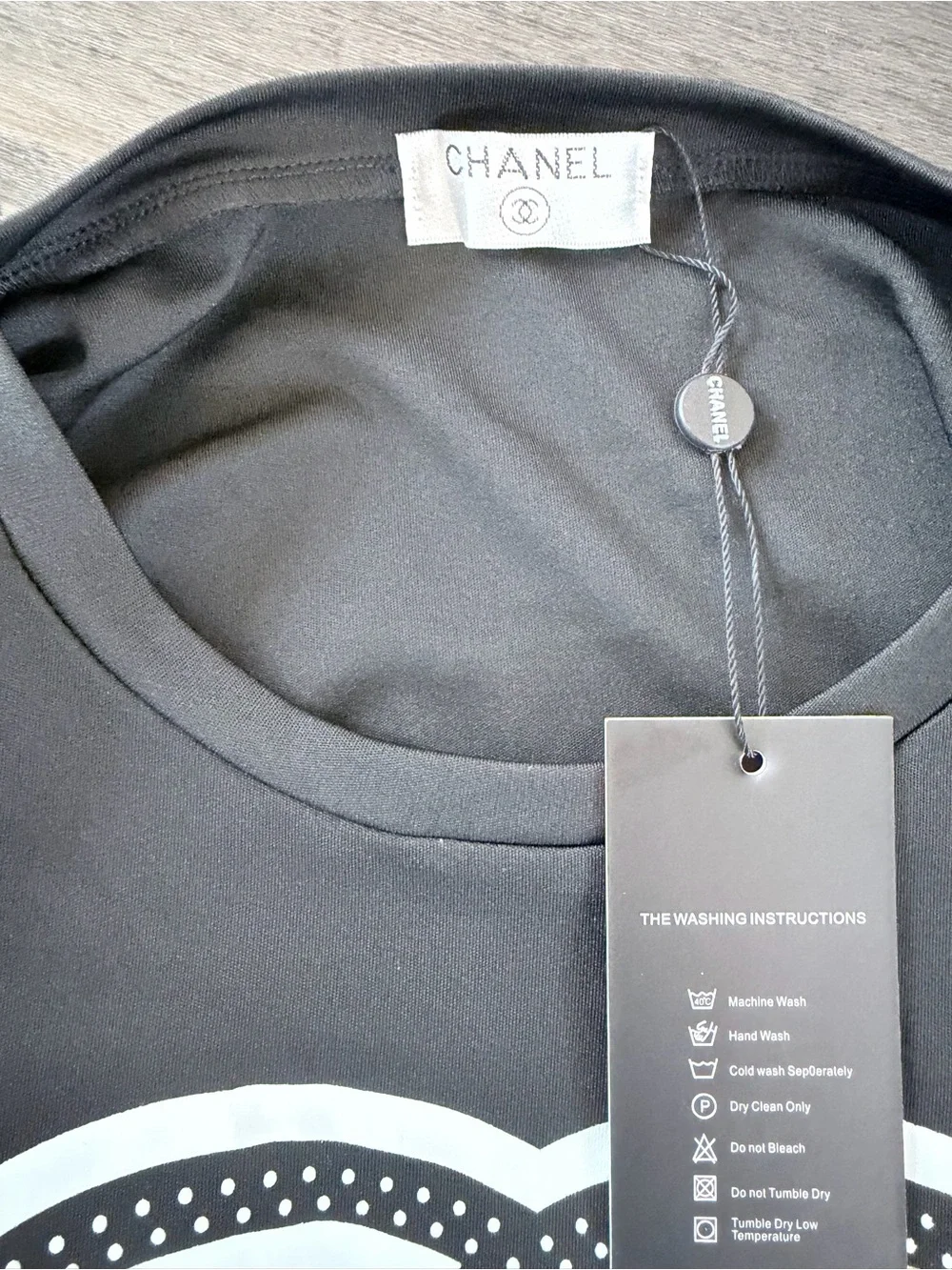Chanel Black Logo Cropped Top & High-Waist Pants Set size L